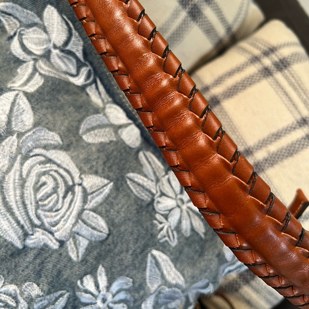 Floral Embroidered Denim Hobo Patricia Nash Bag - Picture 3 of 8